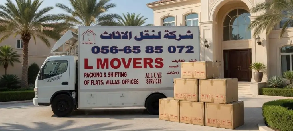 Professional movers truck ready for house shifting in Dubai