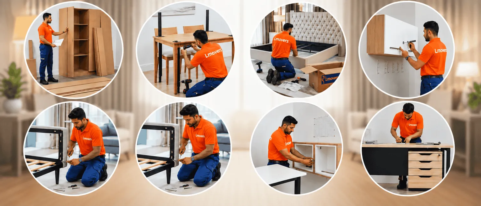 Furniture assembly services Dubai: Laila Movers fitters assembling wardrobes, beds, dining tables, sofas and cabinets